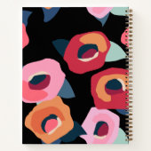 Große, moderne rosa Schwarze Blume Bullet Journal Notizblock (Rückseite)