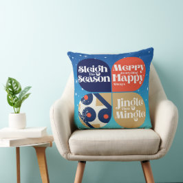 Große moderne Weihnachtsdecke im Mittelalterstil Kissen