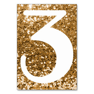 Große moderne Zahl Faux-Gold-Glitter Tischnummer