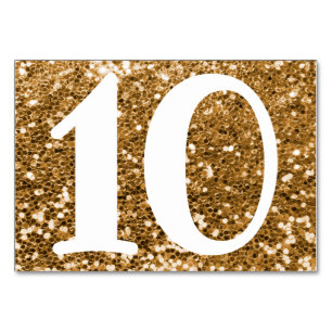 Große moderne Zahl Faux-Gold-Glitter Tischnummer
