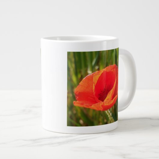 Große Mohnblume Jumbo-Tasse (Vorderseite Rechts)
