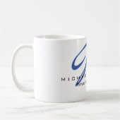 Große Monogram Blue Calligraphy Ihr Name Michael Kaffeetasse (Links)