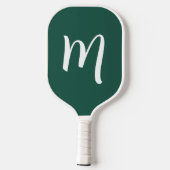 Große Monogram Elegant Script Smarald Green Pickleball Schläger (Rückseite)