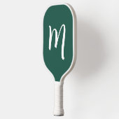 Große Monogram Elegant Script Smarald Green Pickleball Schläger (Links)