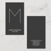 Große monogram vertikale Graue Visitenkarte (Vorne/Hinten)