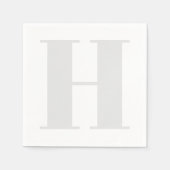 Große Monogramm erste neutrale Lichtgrau Serviette (Vorderseite)