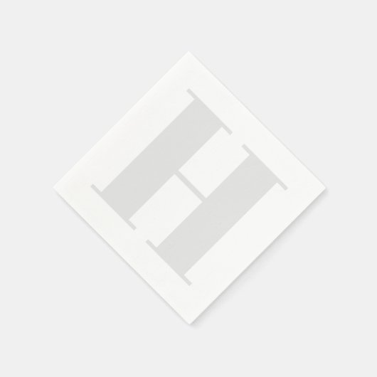 Große Monogramm erste neutrale Lichtgrau Serviette (Ecke)