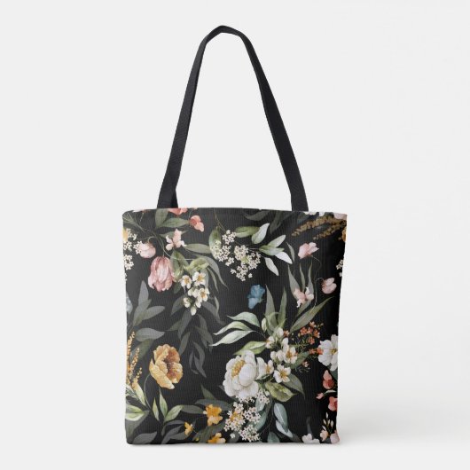 Große Monogramm, Fine Art Florals Schulter-Tasche Tasche (Rückseite)