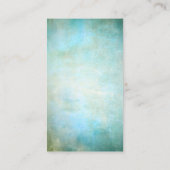 Große Monogramm | Grünblaue Vintage Textur Visitenkarte (Rückseite)