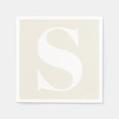 Große Monogramm jeder Initial auf neutraler Beige Serviette (Vorderseite)