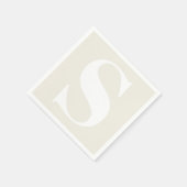 Große Monogramm jeder Initial auf neutraler Beige Serviette (Ecke)