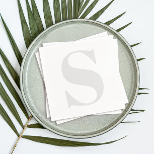 Große Monogramm jedes anfänglich neutrale Licht gr Serviette