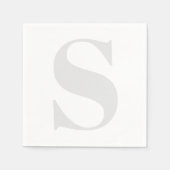 Große Monogramm jedes anfänglich neutrale Licht gr Serviette (Vorderseite)