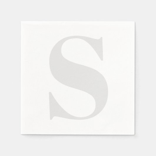 Große Monogramm jedes anfänglich neutrale Licht gr Serviette (Vorderseite)