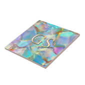Große Monogramm oder Name auf Opal Fliese (Seite)