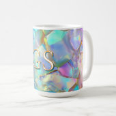 Große Monogramm oder Name auf Opal Kaffeetasse (VorderseiteRechts)