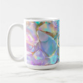 Große Monogramm oder Name auf Opal Kaffeetasse (Links)