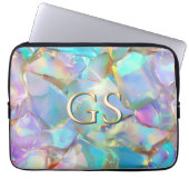 Große Monogramm oder Name auf Opal Laptopschutzhülle (Vorderseite)