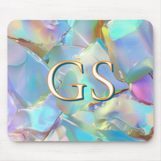 Große Monogramm oder Name auf Opal Mousepad (Vorne)