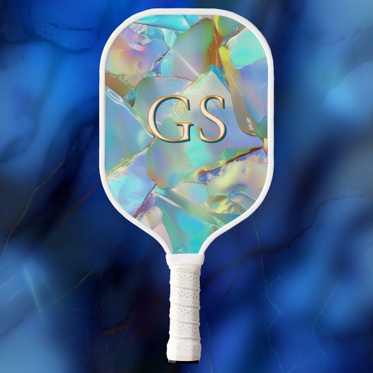 Große Monogramm oder Name auf Opal Pickleball Schläger
