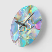 Große Monogramm oder Name auf Opal Runde Wanduhr (Winkel)