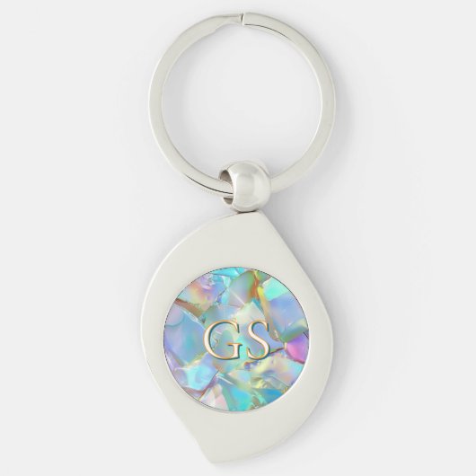 Große Monogramm oder Name auf Opal Schlüsselanhänger (Vorderseite)