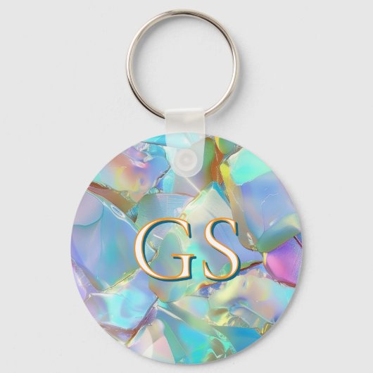 Große Monogramm oder Name auf Opal Schlüsselanhänger (Vorderseite)