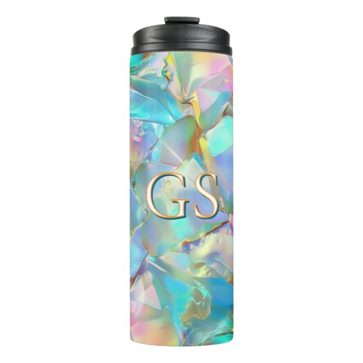 Große Monogramm oder Name auf Opal Thermosbecher (Vorderseite)