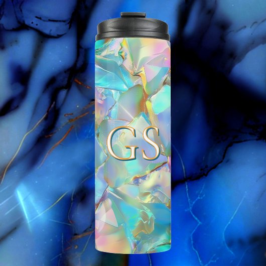 Große Monogramm oder Name auf Opal Thermosbecher
