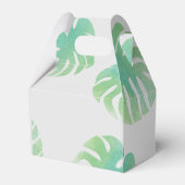 Große Monstera Blätter Grüne Botanische Hochzeit Geschenkschachtel (Rückseite)