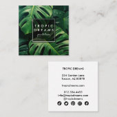 Große Monstera Leaf Botanischer Garten Fotografie Quadratische Visitenkarte (Vorne/Hinten)