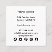 Große Monstera Leaf Botanischer Garten Fotografie Quadratische Visitenkarte (Rückseite)