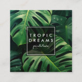 Große Monstera Leaf Botanischer Garten Fotografie Quadratische Visitenkarte (Vorderseite)