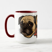 Große Mops-Tasse von Phil Elmore Tasse (Links)