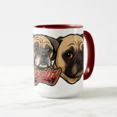 Große Mops-Tasse von Phil Elmore Tasse (VorderseiteRechts)