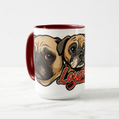 Große Mops-Tasse von Phil Elmore Tasse (Vorderseite Links)
