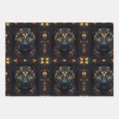 Große Mosaikkkatze aus verkettetem Glas Geschenkpapier Set (Vorderseite)