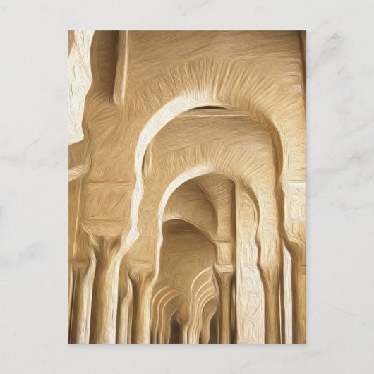 Große Moschee Kairouan Ölfarbe Effekt Postkarte (Vorderseite)