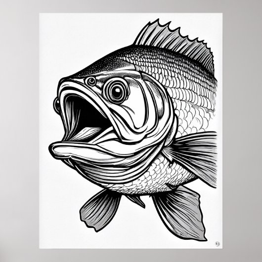 Große Mouth Bass - Fish Art Print Poster (Vorne)