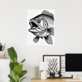 Große Mouth Bass - Fish Art Print Poster (Heimbüro)