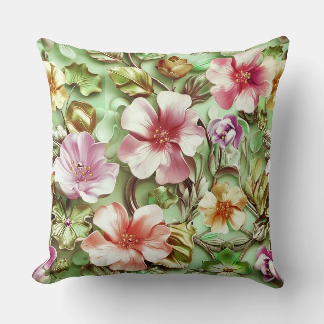 Große Multicolor-Blume Kissen (Vorderseite)