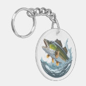 Große Mund-Bass-Strip-Wasseroberfläche Schlüsselke Schlüsselanhänger (Vorderseite links)