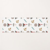 Große Musterfarbe auf Weiß segeln Yogamatte (Vorderseite (Horizontal))