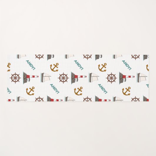 Große Musterfarbe auf Weiß segeln Yogamatte (Vorderseite (Horizontal))