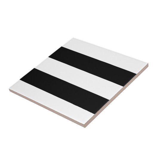 Große, mutige Schwarzweiss-Streifen Fliese (Seite)