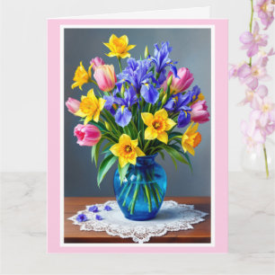 Große Muttertagsbuquet von Affodils & Tulips Karte