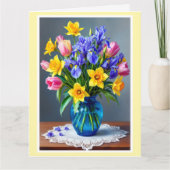 Große Muttertagsbuquet von Affodils & Tulips Karte (Vorderseite)