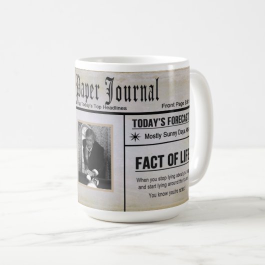 Große Nachrichten-Papier-Ruhestands-Tasse - Kaffeetasse (VorderseiteRechts)