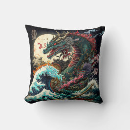 Große Nacht japanischer Drache Kissen