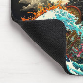 Große Nacht japanischer Drache Mousepad (Ecke)